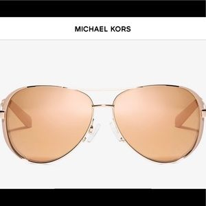 Michael Kors aviator sunglasses, in rose gold.